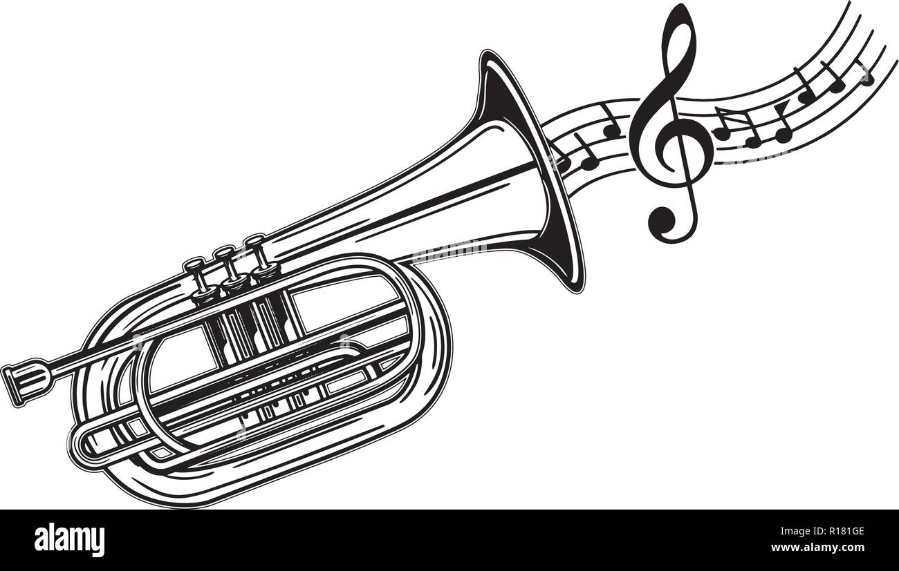 Les instruments de percussion de l'équipement, événement, harmonie, trompette Banjo Illustration de Vecteur