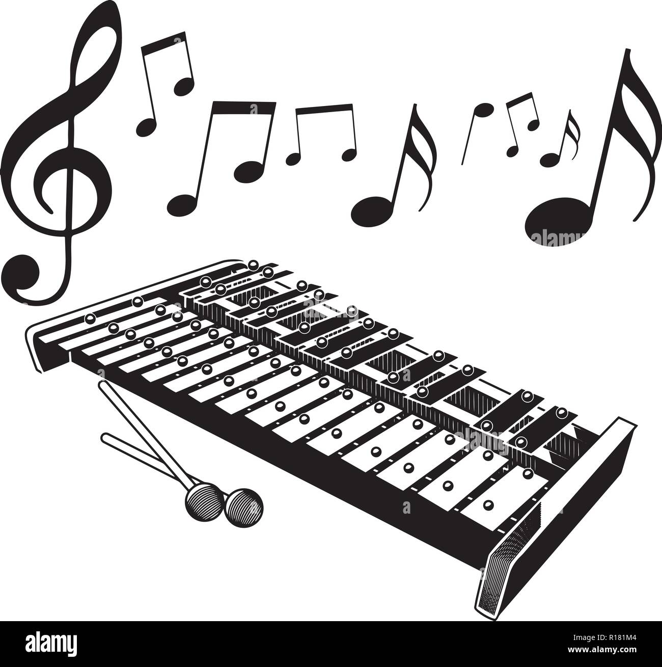 Les instruments de percussion de l'équipement, événement, harmonie, trompette Banjo Illustration de Vecteur