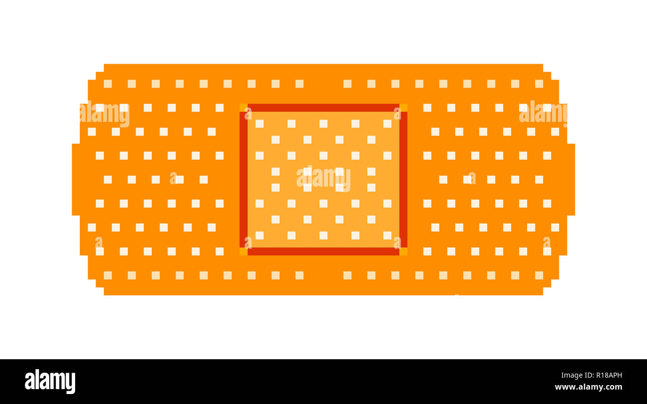 Pixel art : une bande brun-aid (pansement de gaze dans le centre,  permettant de couvrir une éraflure mineure et coupures Photo Stock - Alamy