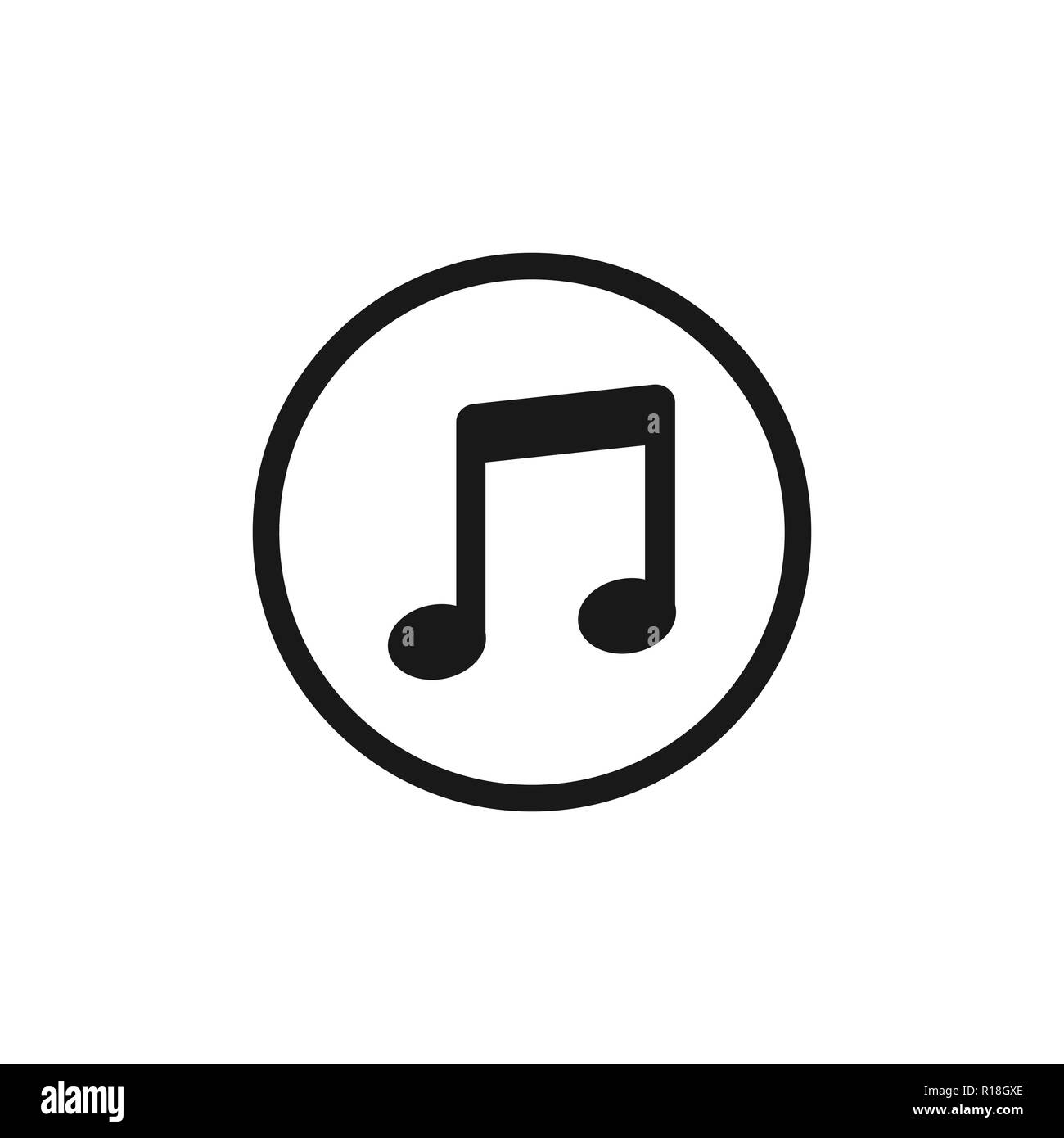 L'icône de la musique, remarque signe. Vector illustration télévision Illustration de Vecteur