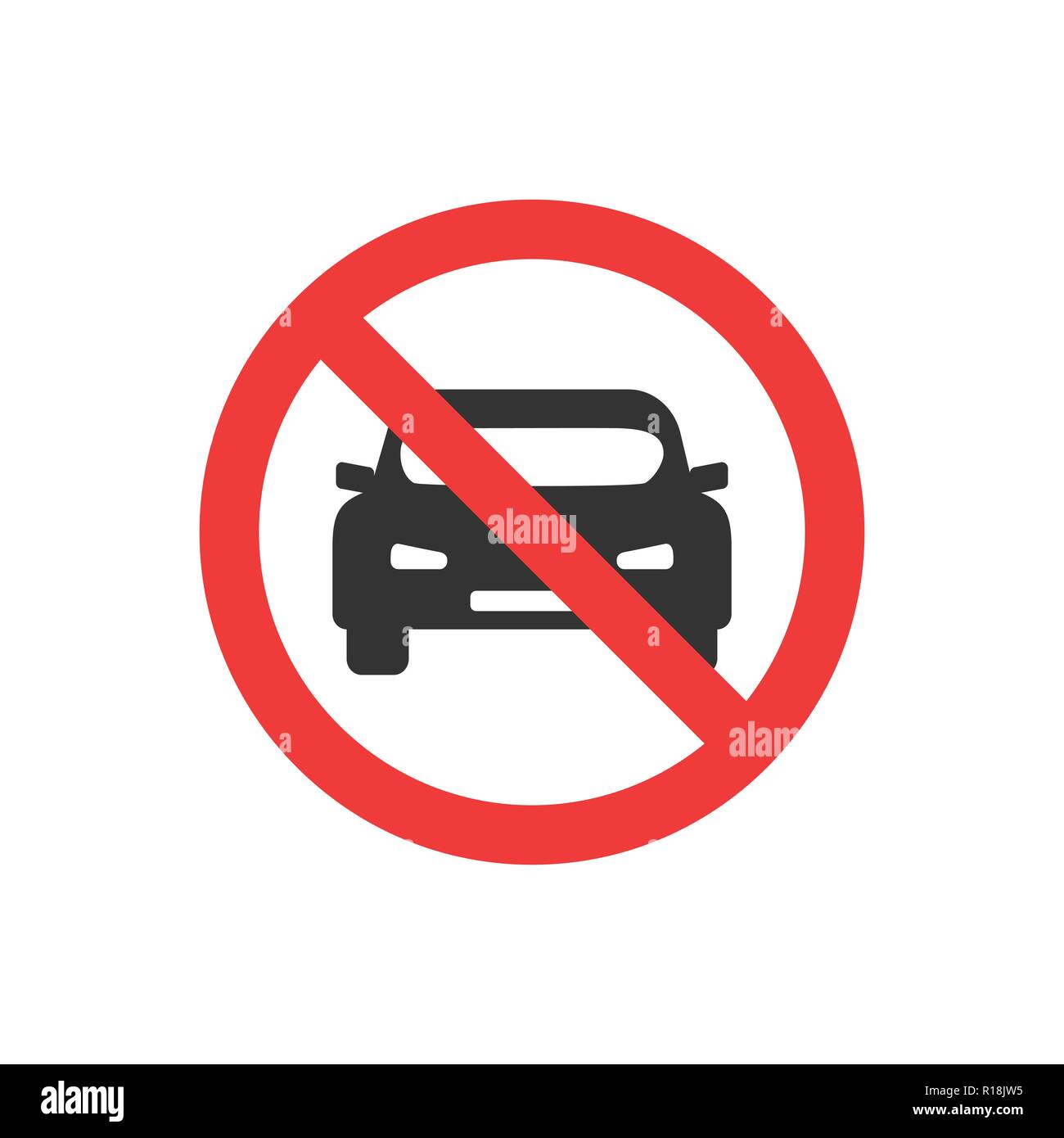 Pas d'auto. Aucun stationnement traffic sign Illustration de Vecteur