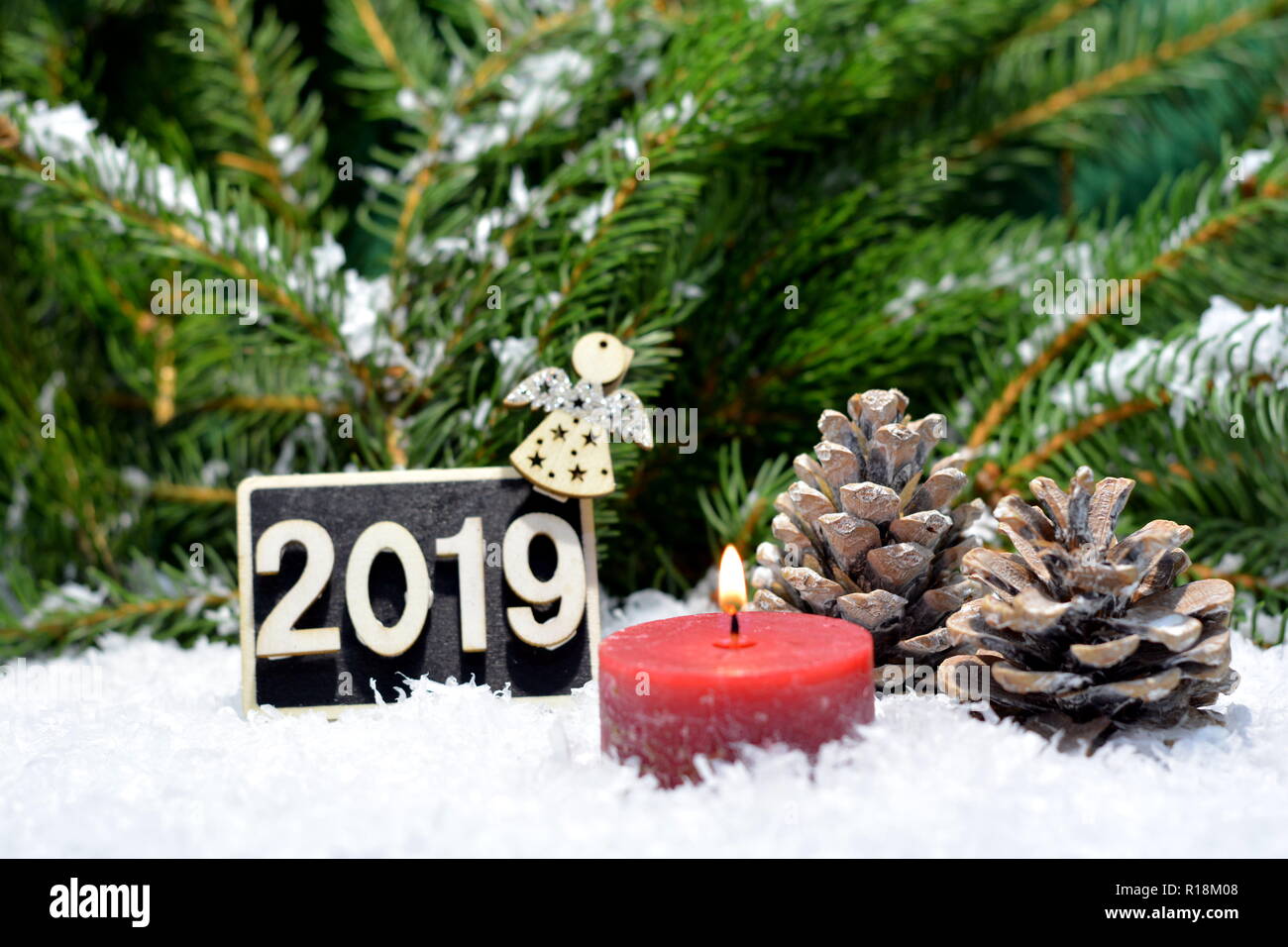 Weihnachten Silvester avènement Schnee Winter Banque D'Images