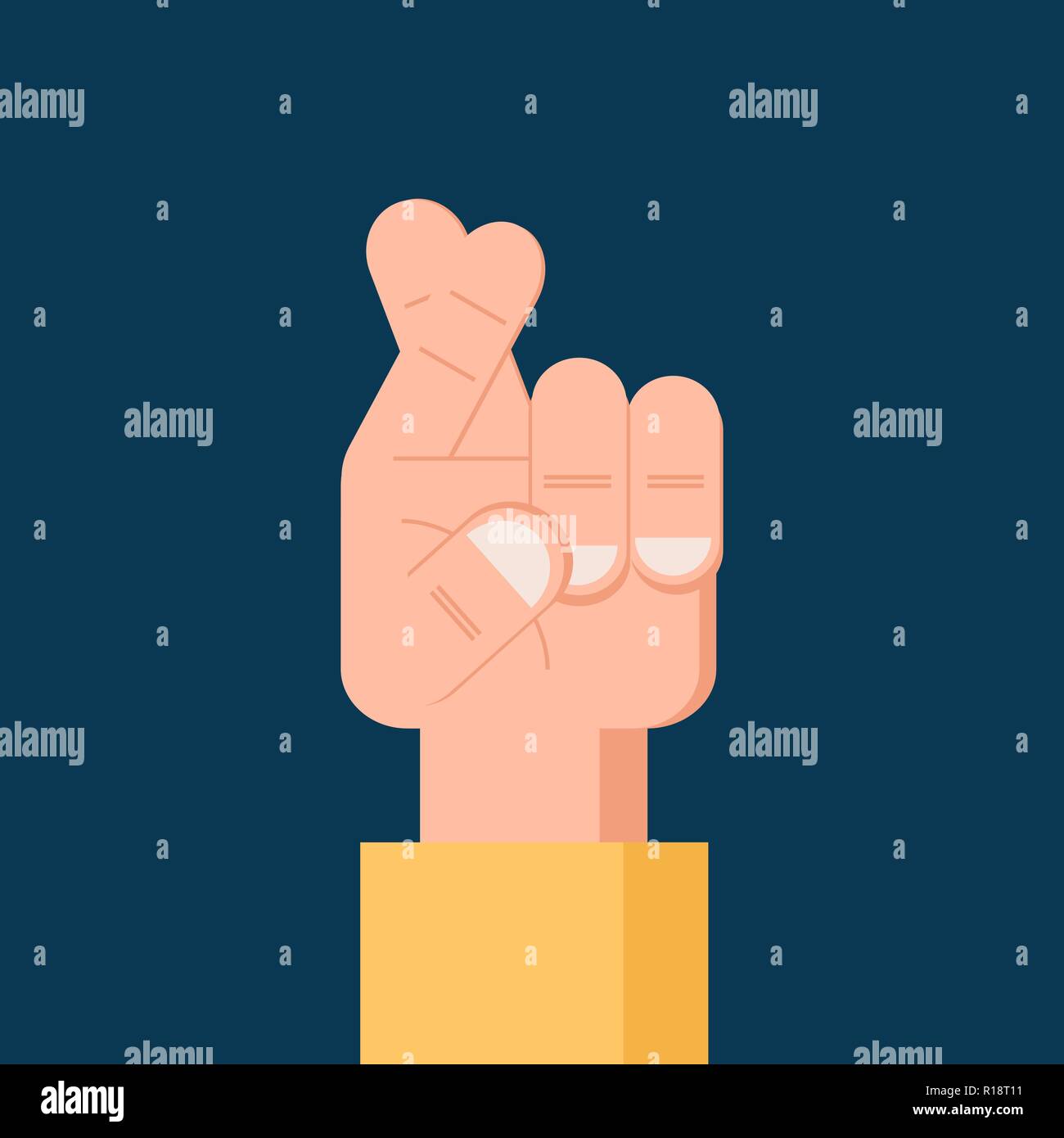 Les doigts croisés télévision icône. Symbole vecteur isolé Illustration de Vecteur