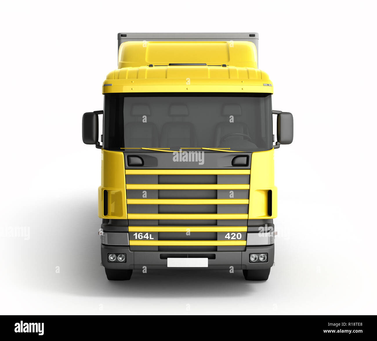 Gros camion remorque sur fond blanc 3D illustration Banque D'Images