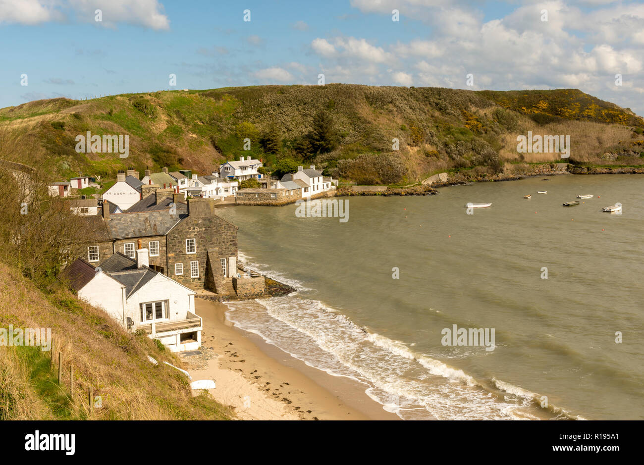 La Ty Coch Inn et la plage de la péninsule de Llyn, Porthdinllaen Gwynedd au nord du Pays de Galles Banque D'Images