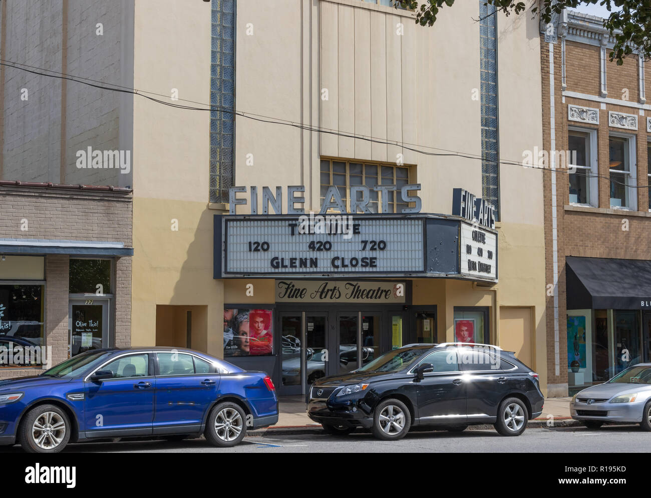 ASHEVILLE, NC, USA 10/17/18 : Les Beaux-Arts Theatre sur Biltmore Avenue, au centre ville. Banque D'Images