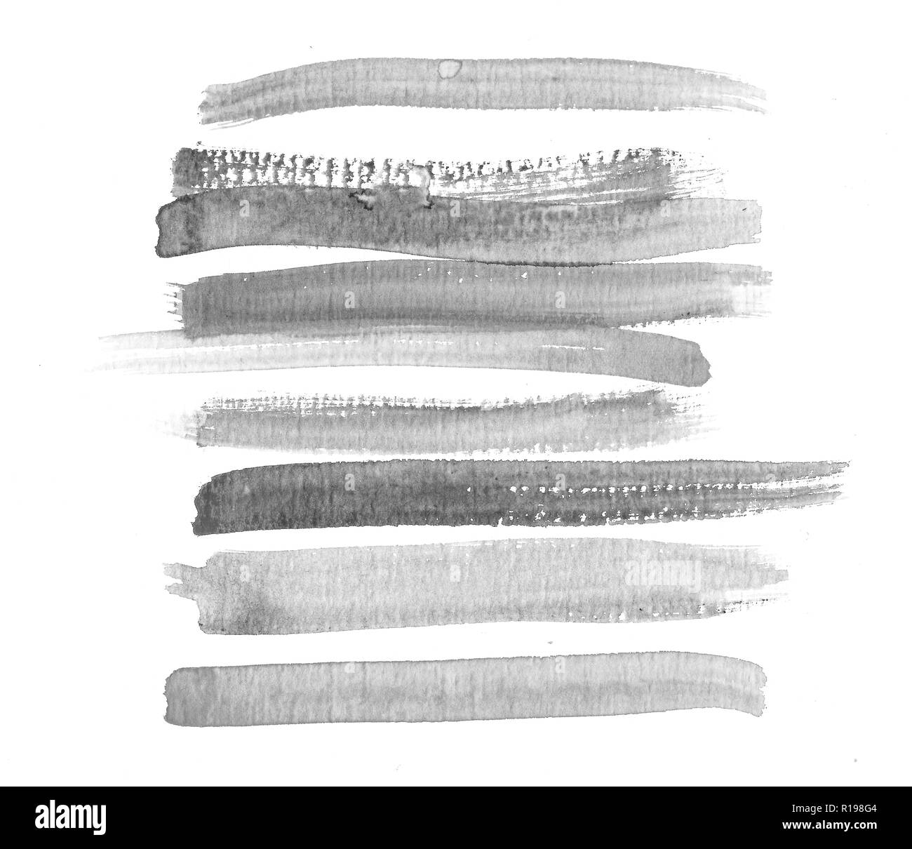 Noir et blanc gris aquarelle pinceau Banque D'Images