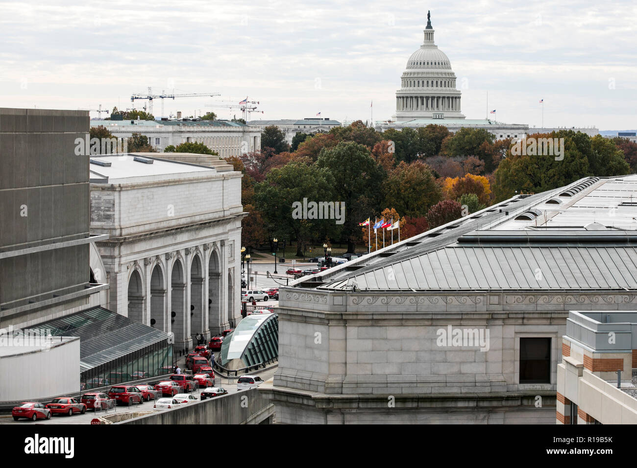Une vue de la Du Capitole des États-Unis à Washington, D.C. le 7 novembre 2018. Banque D'Images
