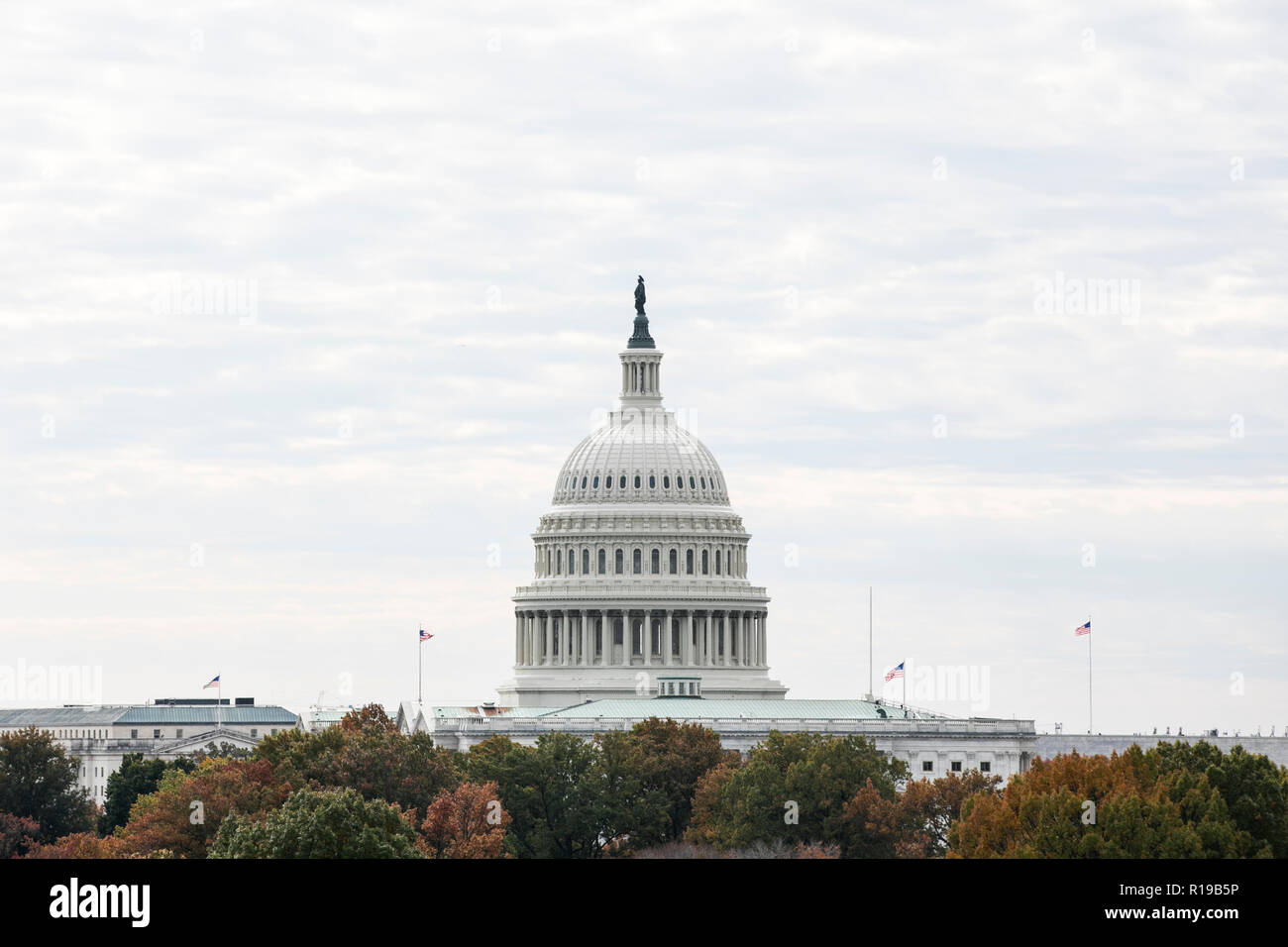 Une vue de la Du Capitole des États-Unis à Washington, D.C. le 7 novembre 2018. Banque D'Images