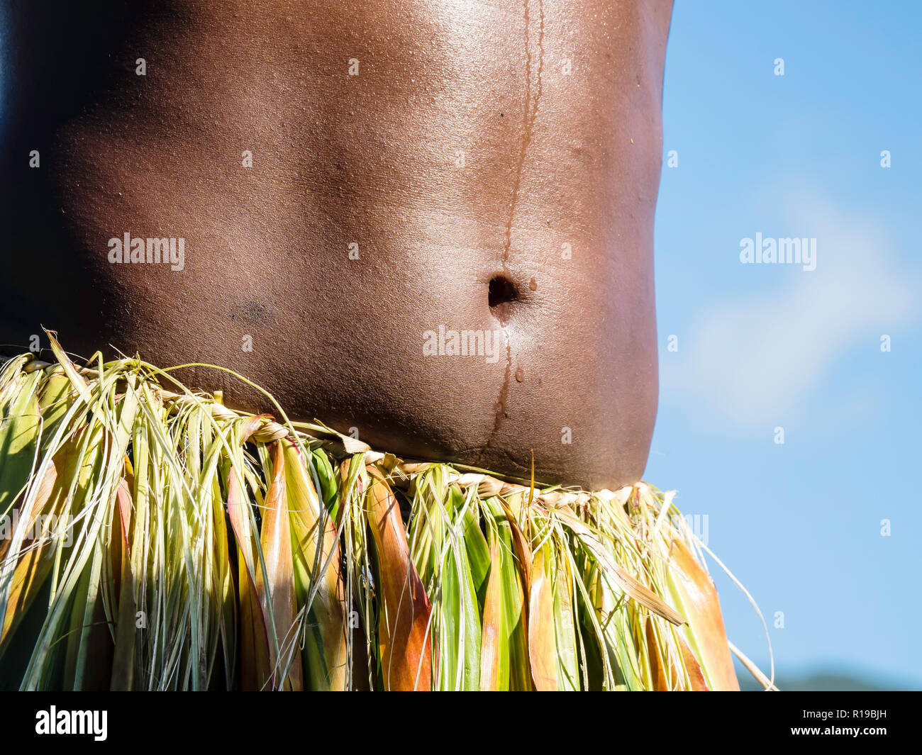 Les anciens du village du canton de Waitabu effectuer une cérémonie Kava traditionnel, l'île de Taveuni, République de Fidji. Banque D'Images