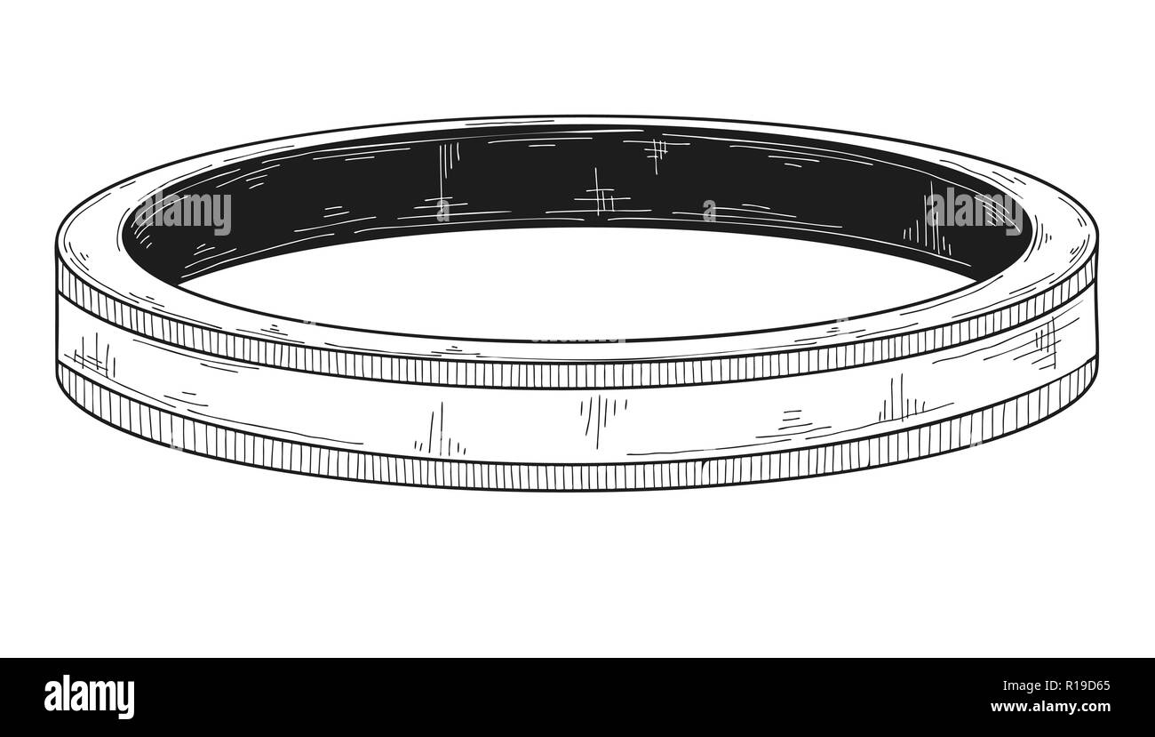 Un anneau de bijoux faits à la main. Vector illustration d'un croquis de style. Illustration de Vecteur