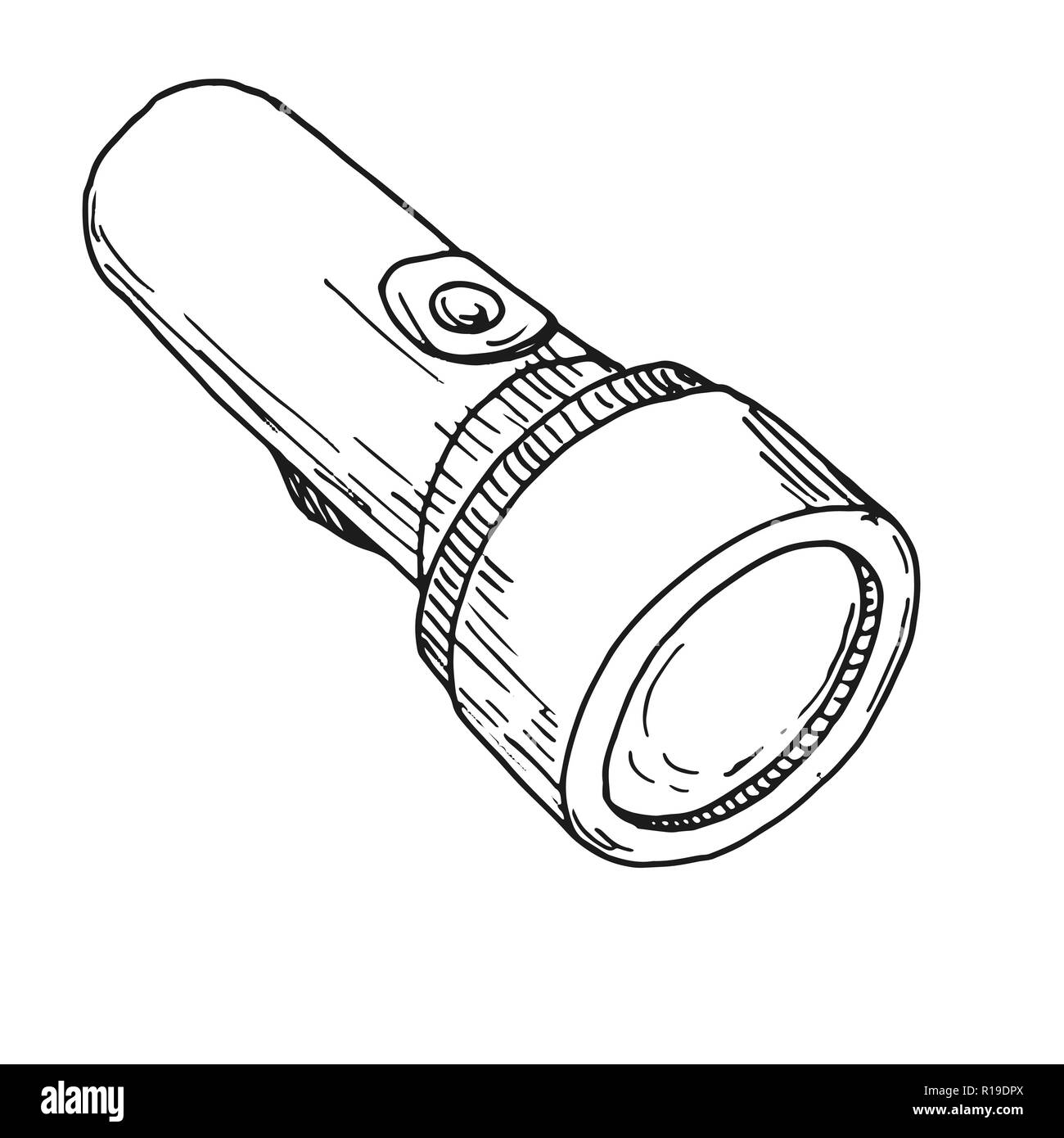 Esquisse d'une lampe isolé sur un fond blanc. Vector Illustration de Vecteur