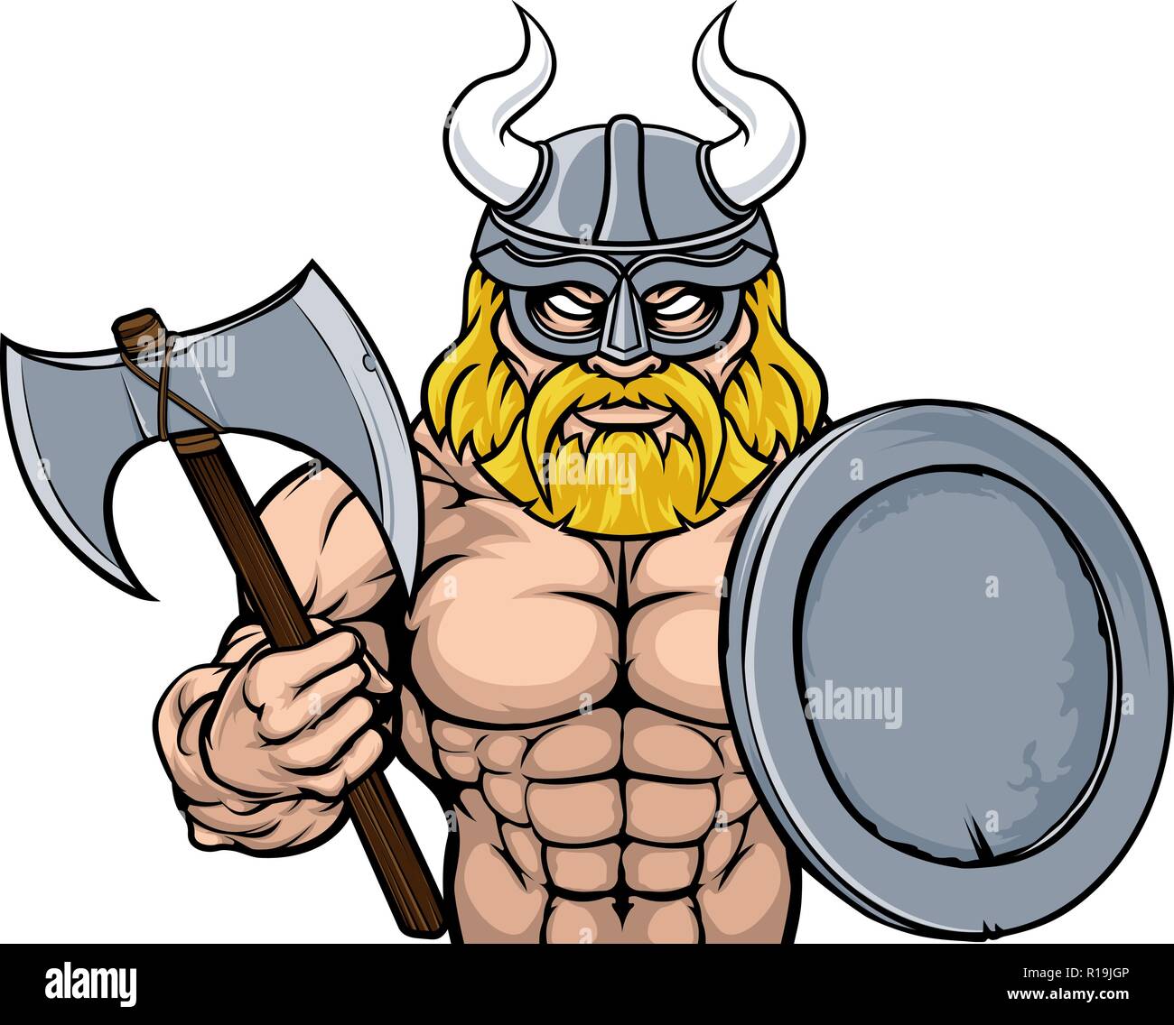 Guerrier Viking Mascot Illustration de Vecteur