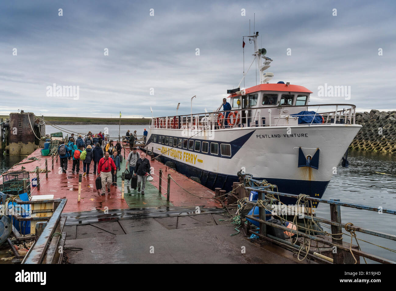 John O'Groats Burwick, Orkney, Ferry Banque D'Images