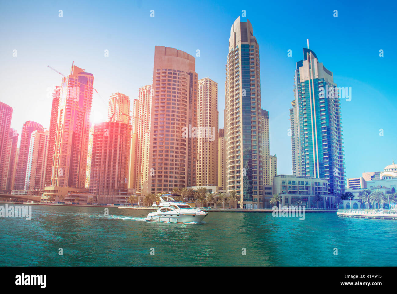 La Marina de Dubaï des immeubles modernes vue paysage, architecture moderne Banque D'Images