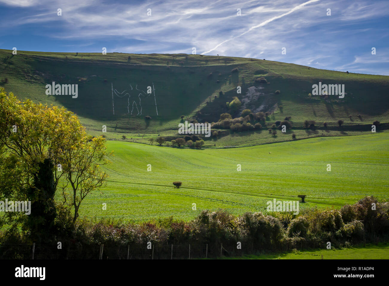 Le long man de Wilmington sur un bel après-midi d'automne. Banque D'Images