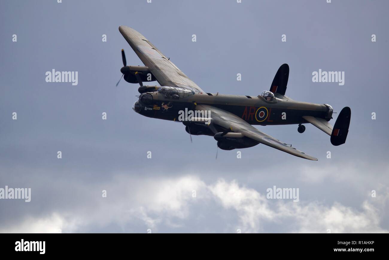 Avro Lancaster BBMF (PA474) volant à l'Imperial War Museum Battle of Britain bourget sur le 23 septembre 2018 Banque D'Images