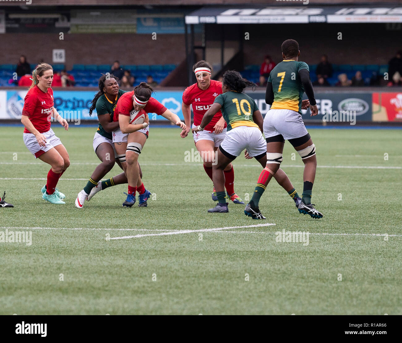 Pays de Galles Mel Clay en action au cours de galles femmes v Afrique du Sud femmes internationaux de novembre à Cardiff Arms ParkCardiff Royaume-Uni le 09 novembre 2018. Banque D'Images