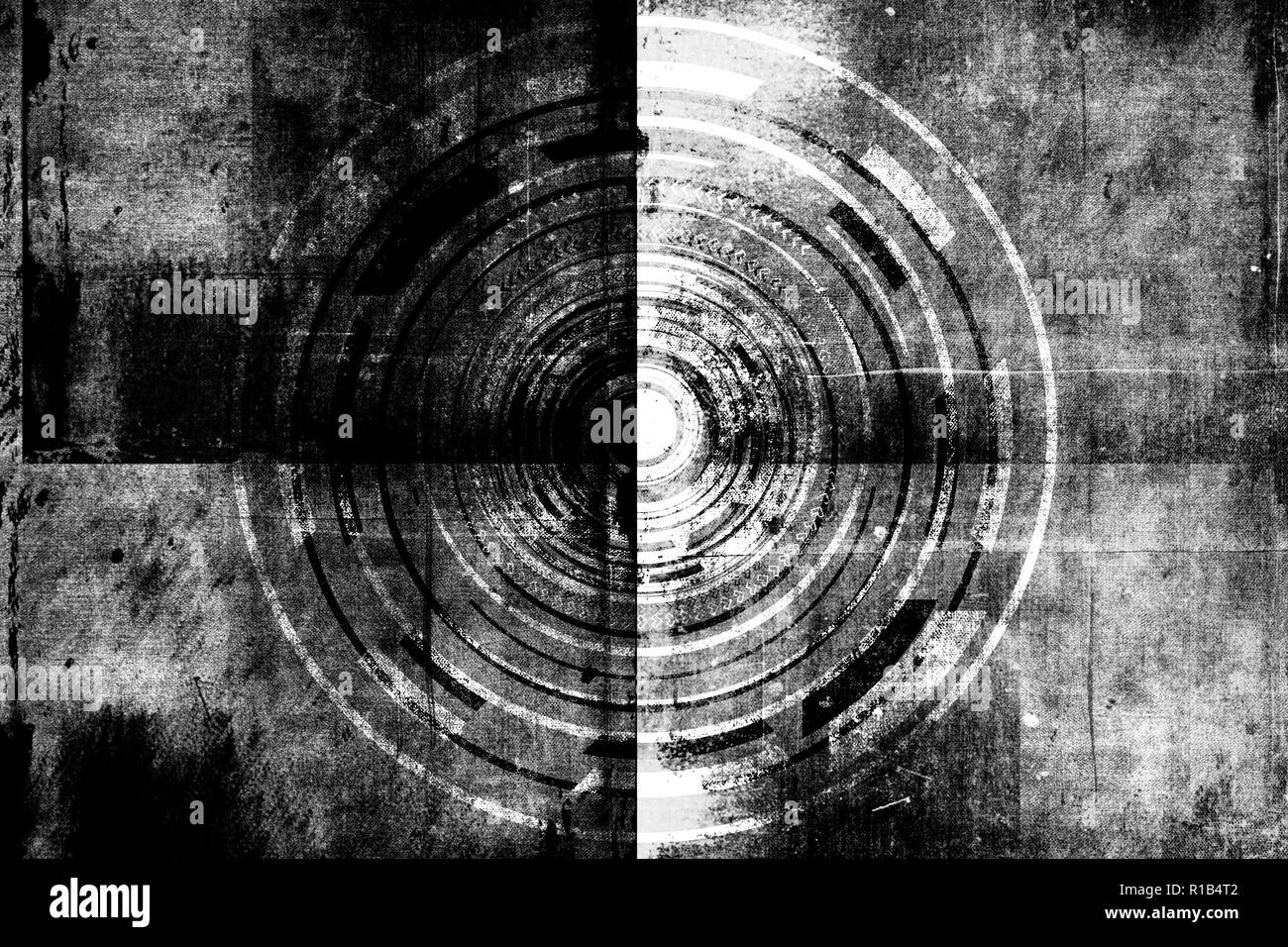 Abstract grunge cyber futuriste technologie historique. Plan directeur de la vieille grungy zéro surface. La conception de la technologie futuriste. Toile de Cyber punk Banque D'Images