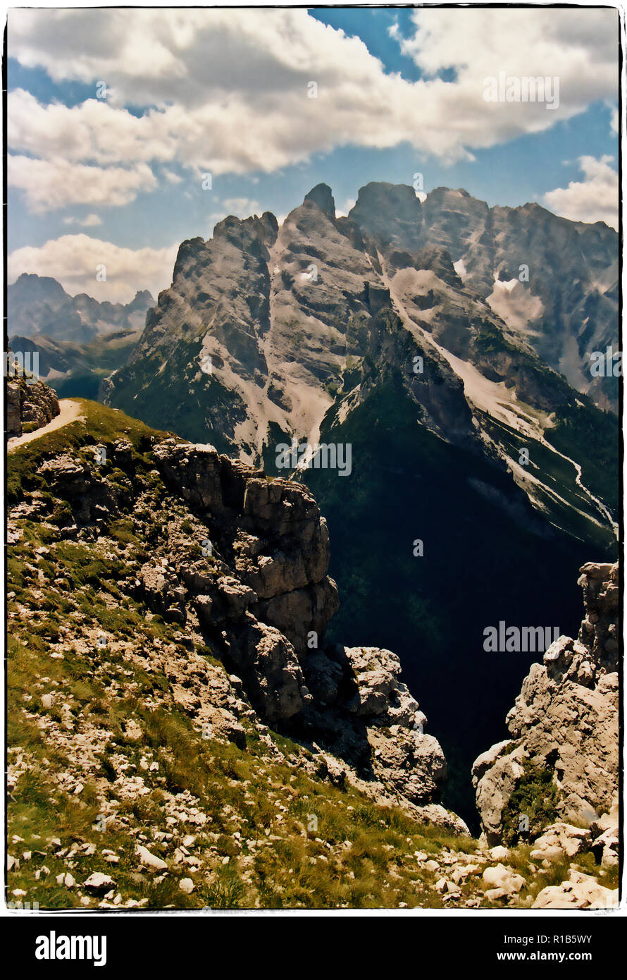 Dolomiti Italie 1915-1918 La guerre la voie à mont Cristallo Banque D'Images