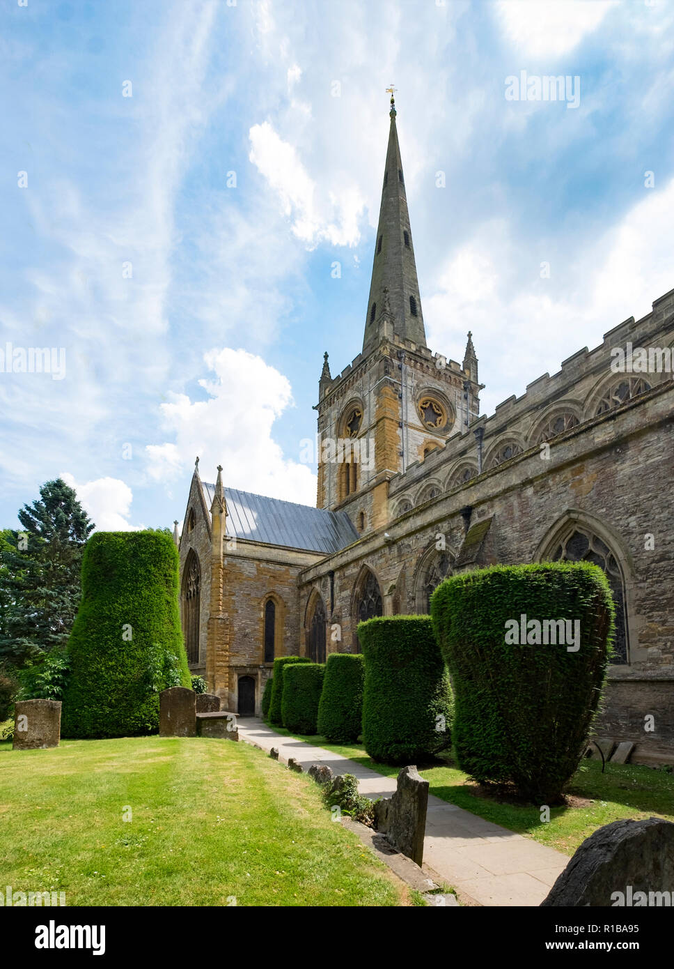 L'église Holy Trinity, Straford-upon-Avon, Royaume-Uni. L'église qui abrite la tombe de Shakespeare. Banque D'Images