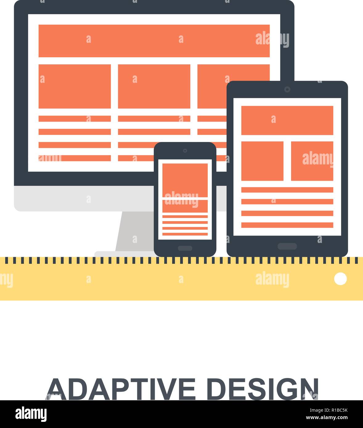 Vector illustration d'adaptive web design télévision concept. Illustration de Vecteur