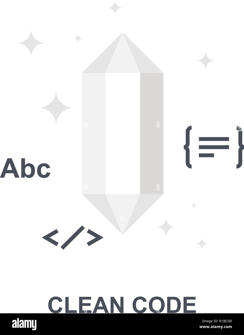Code propre concept icône Illustration de Vecteur