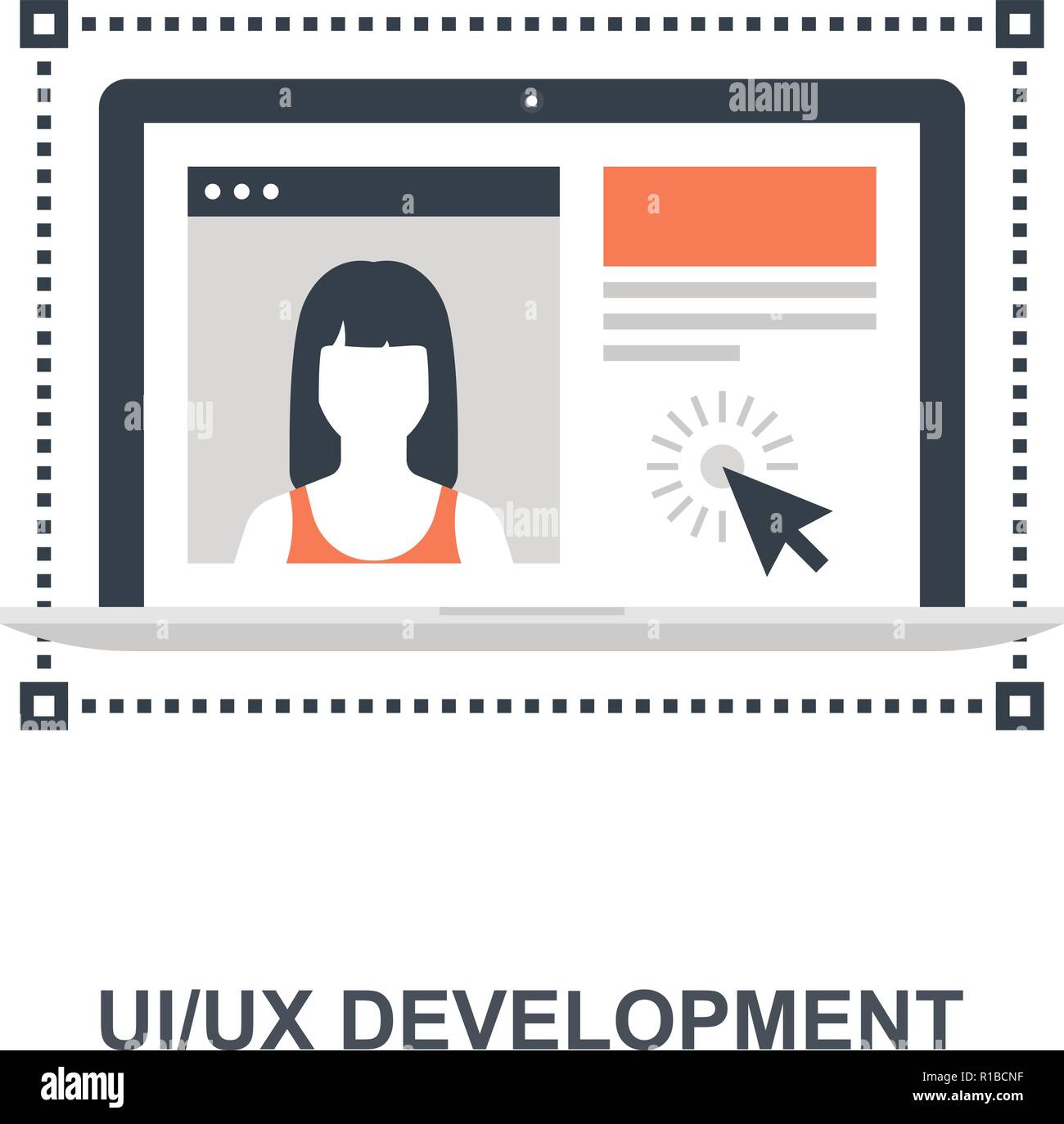 L'icône de l'INTERFACE UTILISATEUR UX concept Développement Illustration de Vecteur