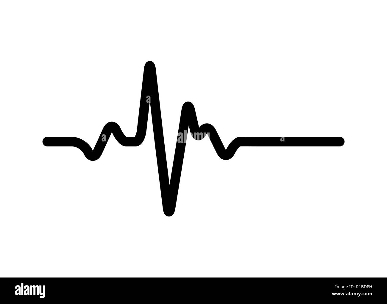Rythme cardiaque, électrocardiogramme, ECG EKG - signal, Heart Beat pulse line concept design isolé sur fond blanc Illustration de Vecteur