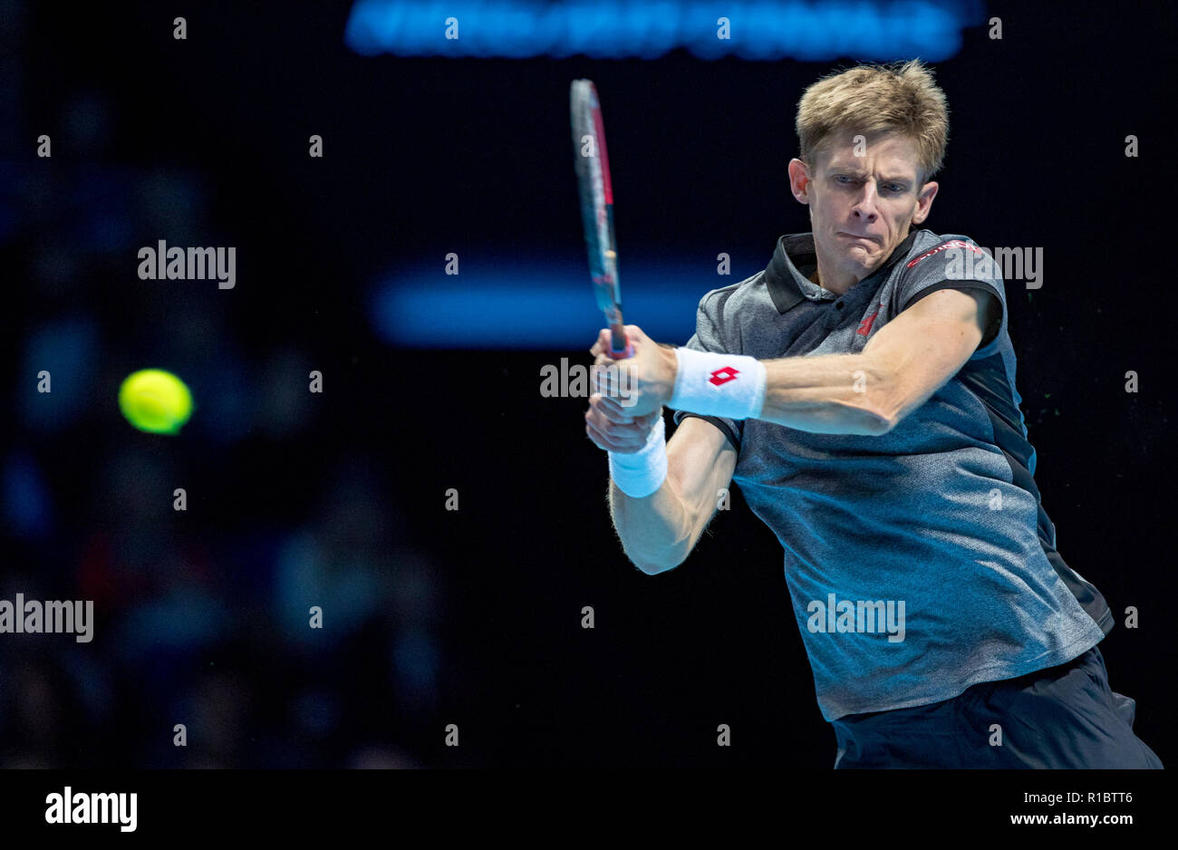 Londres, Royaume-Uni. 11Th Nov 2018. Kevin Anderson (Afrique du Sud) au cours de la Nitto ATP World Tour Finals Londres à l'O2, Londres, Angleterre le 11 novembre 2018. Photo par Andy Rowland. Crédit : Andrew Rowland/Alamy Live News Banque D'Images