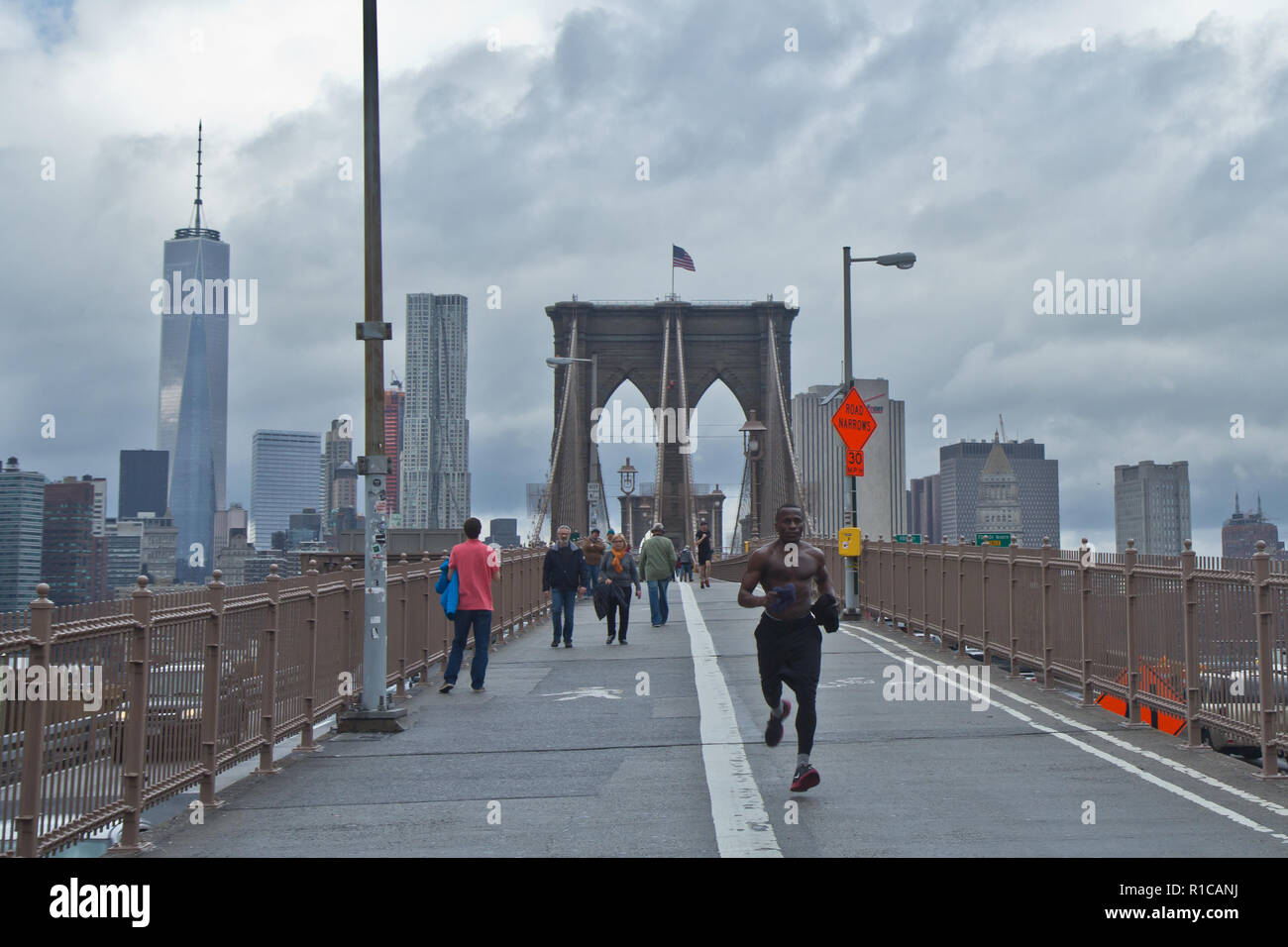 Pont de Brooklyn - Bienvenue à New York City. C'est NYC Banque D'Images