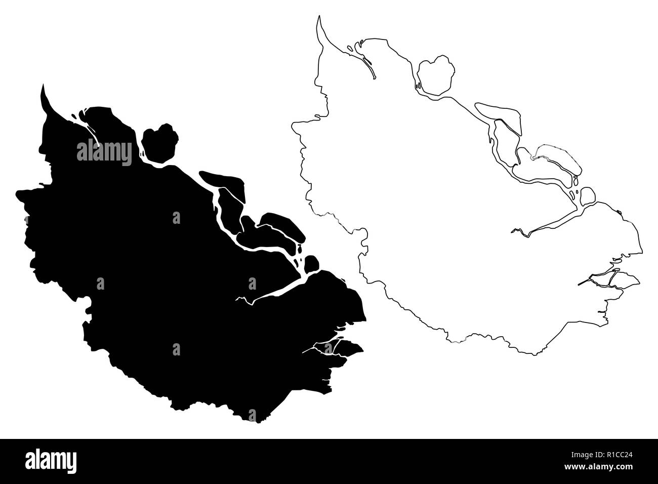 Riau (subdivisions de l'Indonésie, les provinces de l'Indonésie) map vector illustration gribouillage, croquis du Riau Illustration de Vecteur