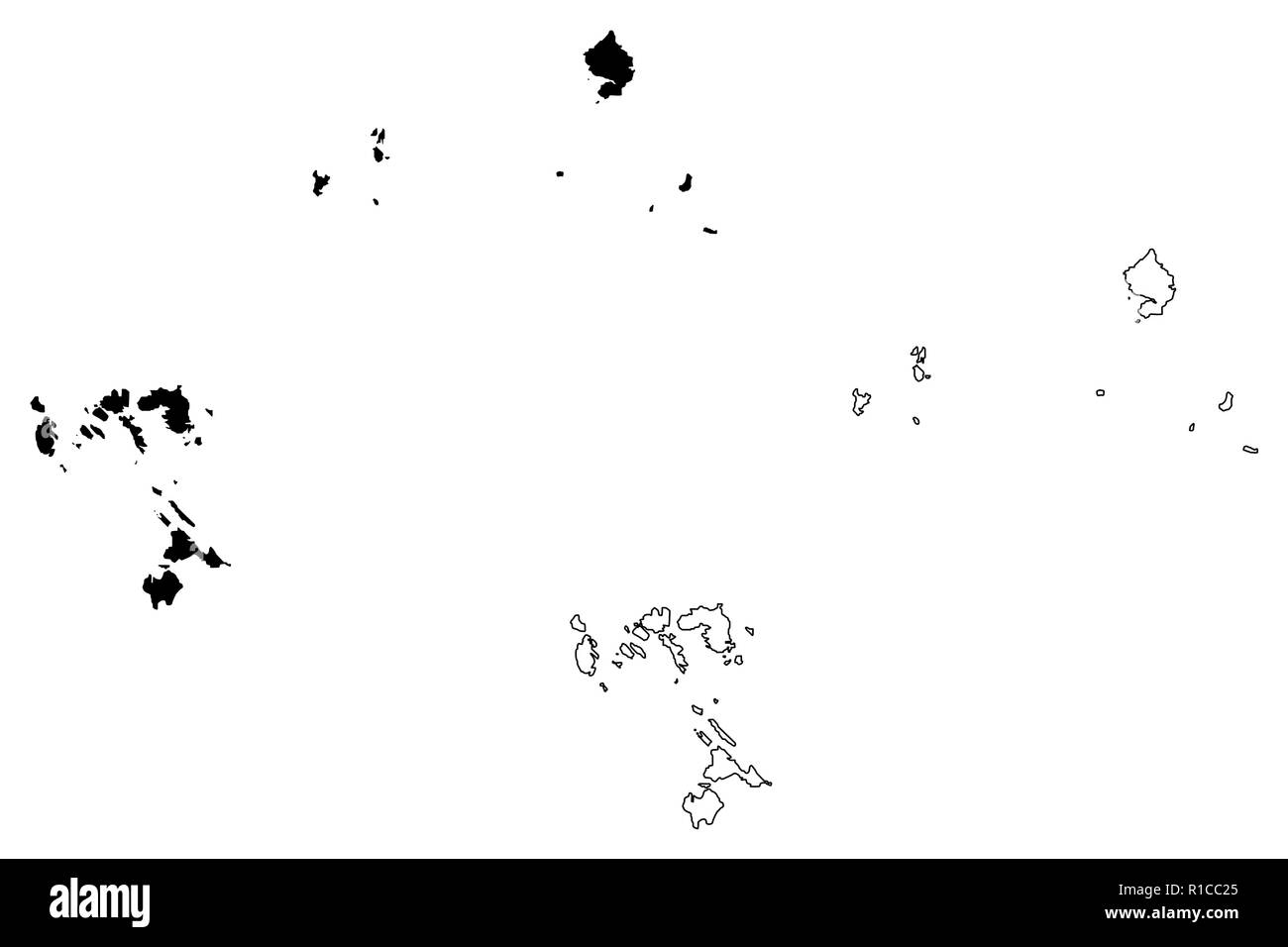 Îles Riau (subdivisions de l'Indonésie, les provinces de l'Indonésie) map vector illustration, scribble sketch carte de Kepulauan Riau Illustration de Vecteur