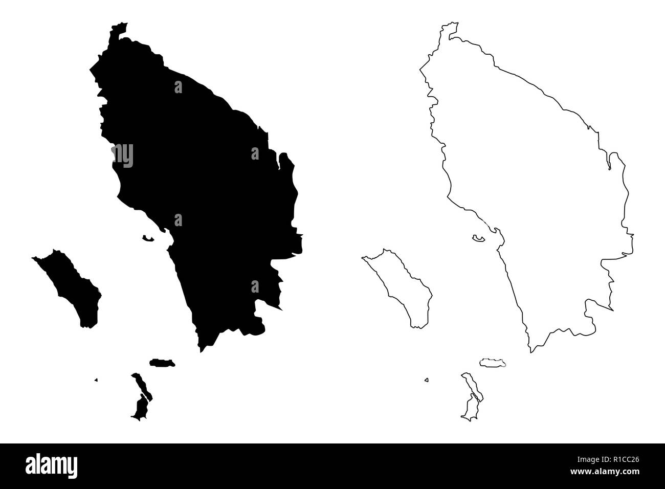 Le nord de Sumatra (subdivisions de l'Indonésie, les provinces de l'Indonésie) map vector illustration gribouillage, croquis Sumatera Utara localisation Illustration de Vecteur