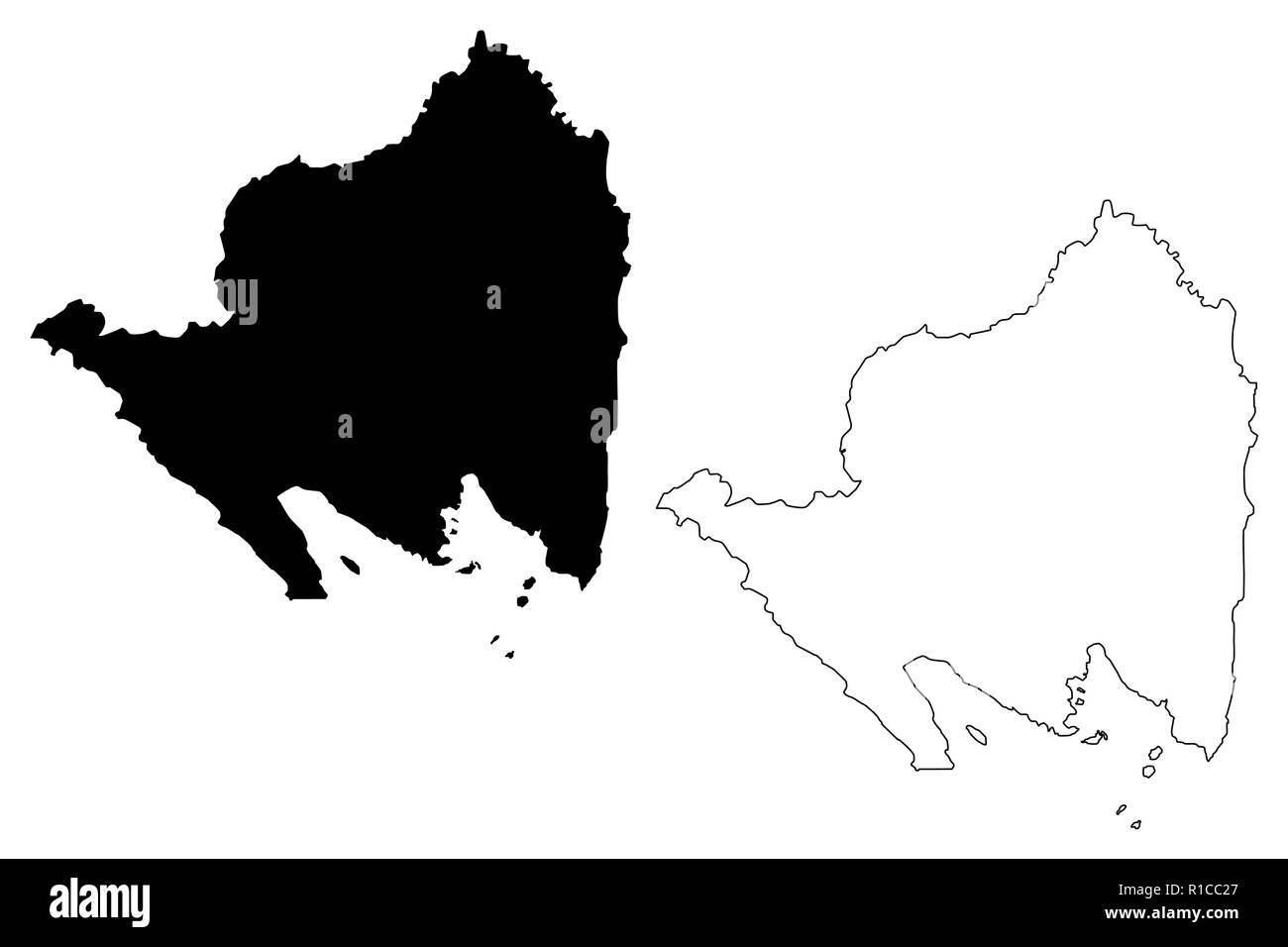 Lampung (subdivisions de l'Indonésie, les provinces de l'Indonésie) map vector illustration, scribble sketch carte de Lampung Illustration de Vecteur