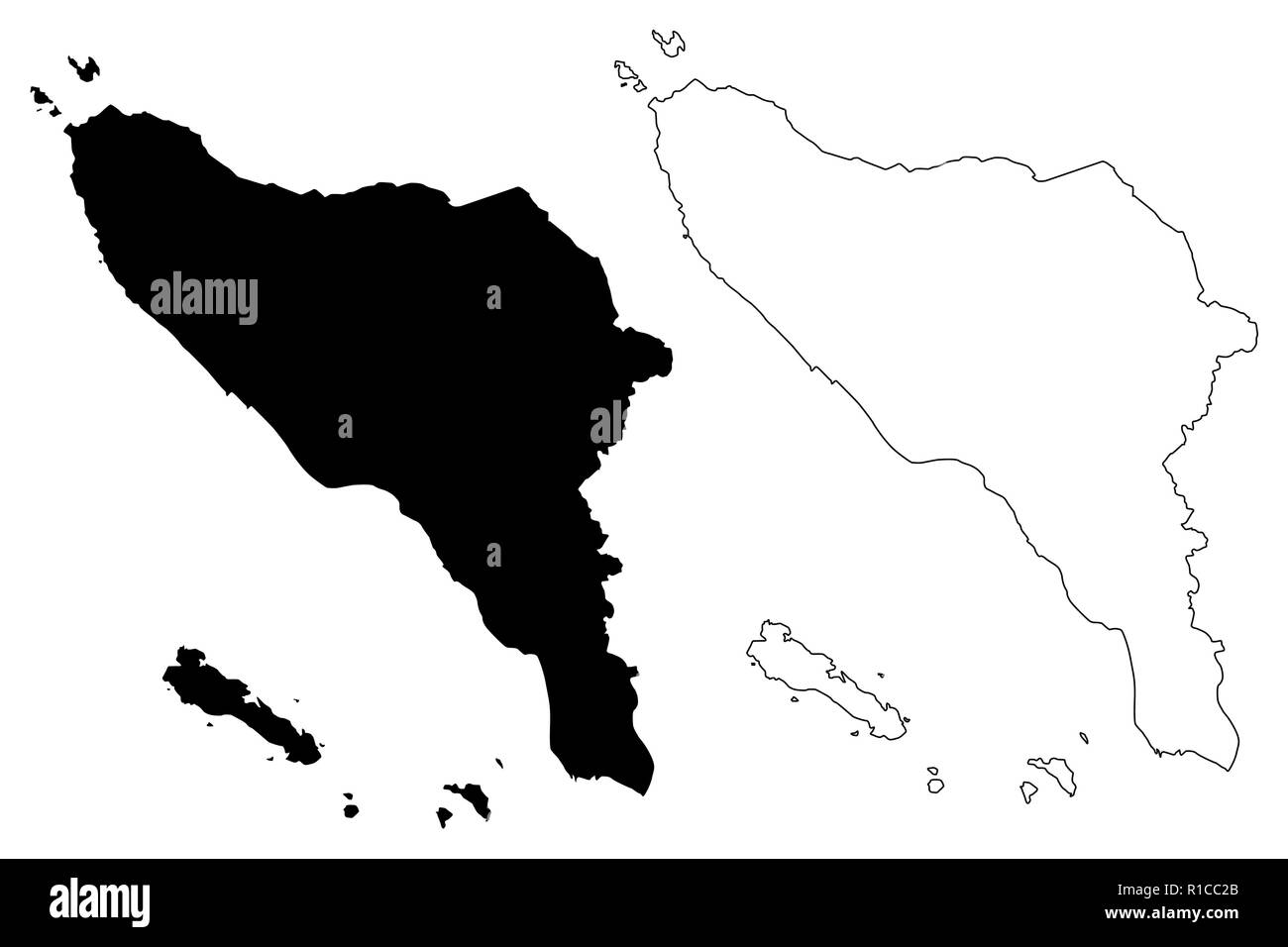 Subdivisions de l'Indonésie (Aceh, les provinces de l'Indonésie) map vector illustration, croquis gribouillis d'Aceh site Illustration de Vecteur