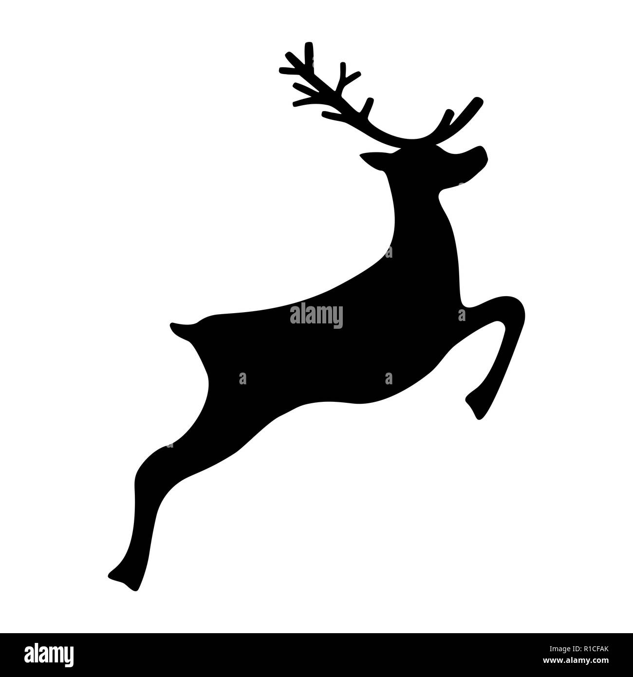 L'exécution du renne isolated on white Illustration de Vecteur