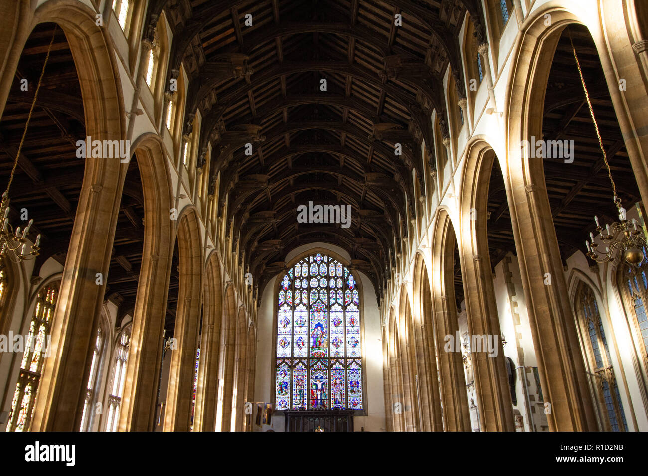 L'intérieur de l'église St Mary, Angel Hill, Bury St Edmunds, l'Angleterre. Banque D'Images