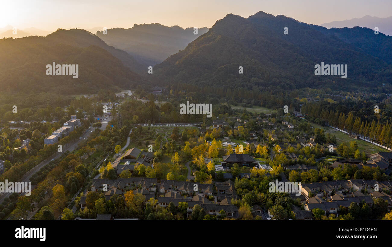 Six Senses, Qing Cheng Mountain Spa Resort, Chengdu, Sichuan, Chine Banque D'Images