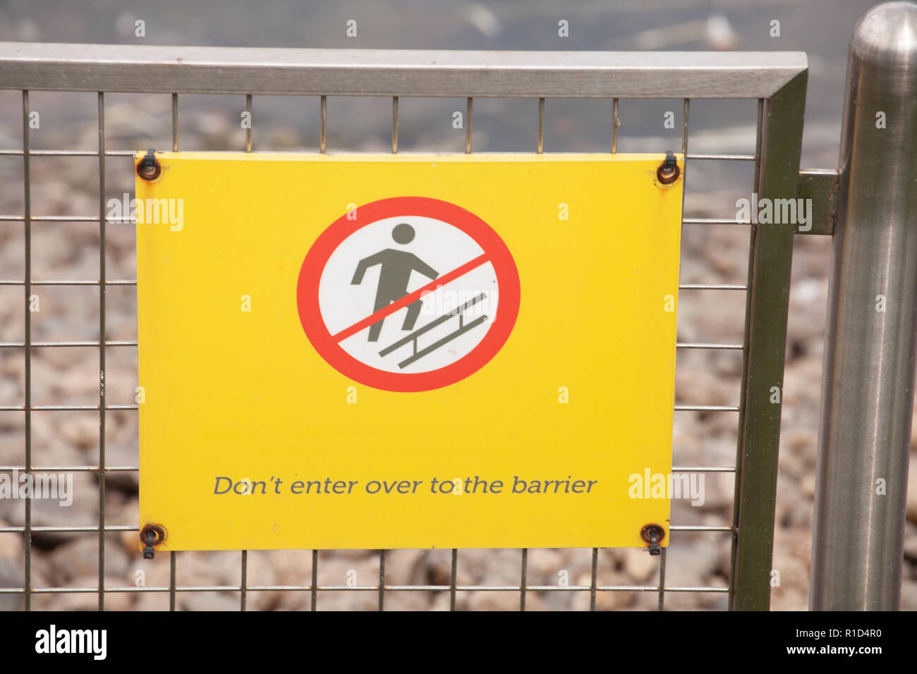 L'interdiction de signer n'entrer plus à la barrière Banque D'Images