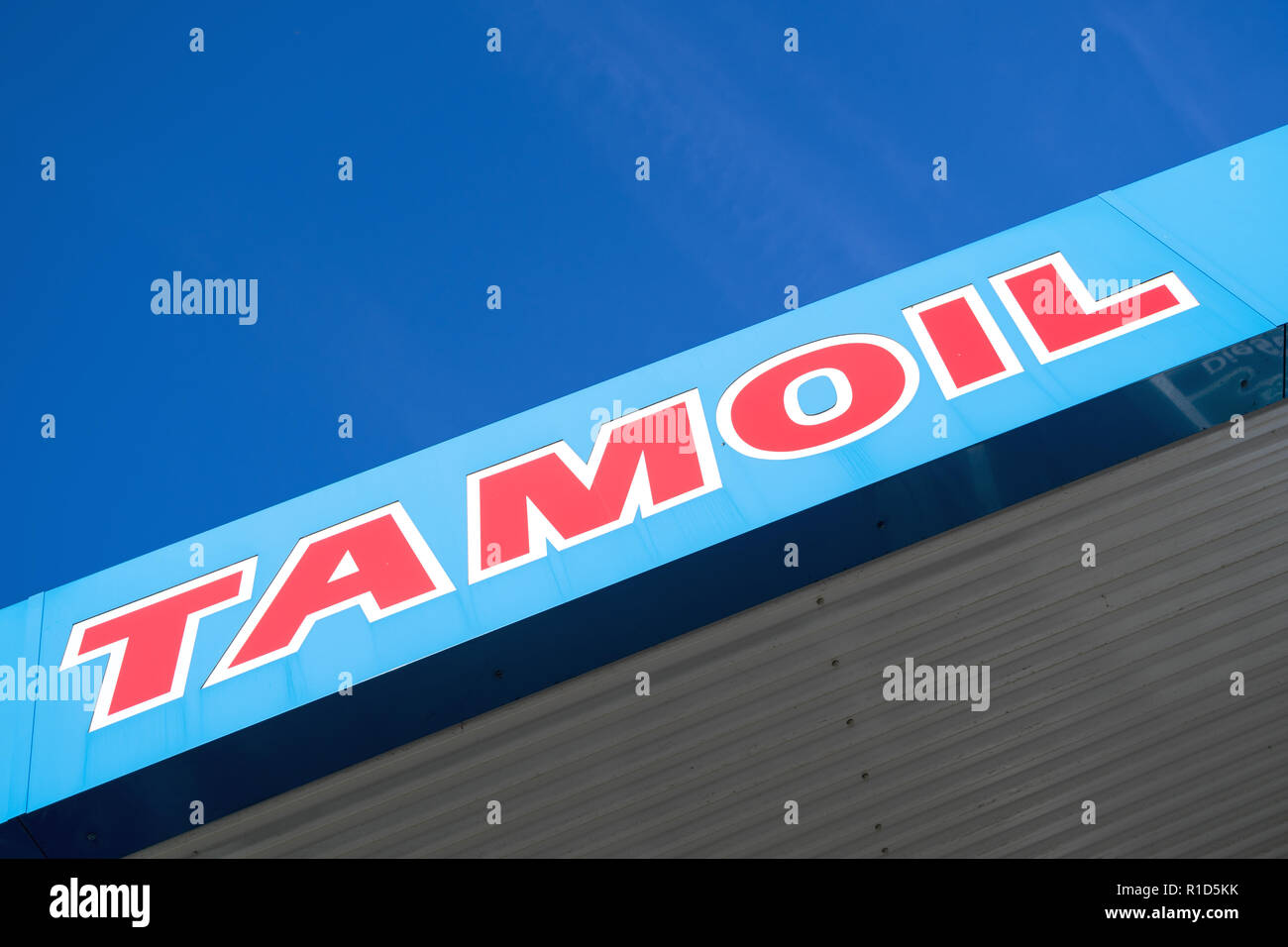 Tamoil signe en station-service. Banque D'Images