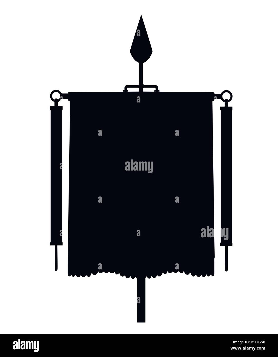 Silhouette noire. Vexillum romain. Signa militaria. Norme de la Rome antique. Télévision vector illustration isolé sur fond blanc. Illustration de Vecteur