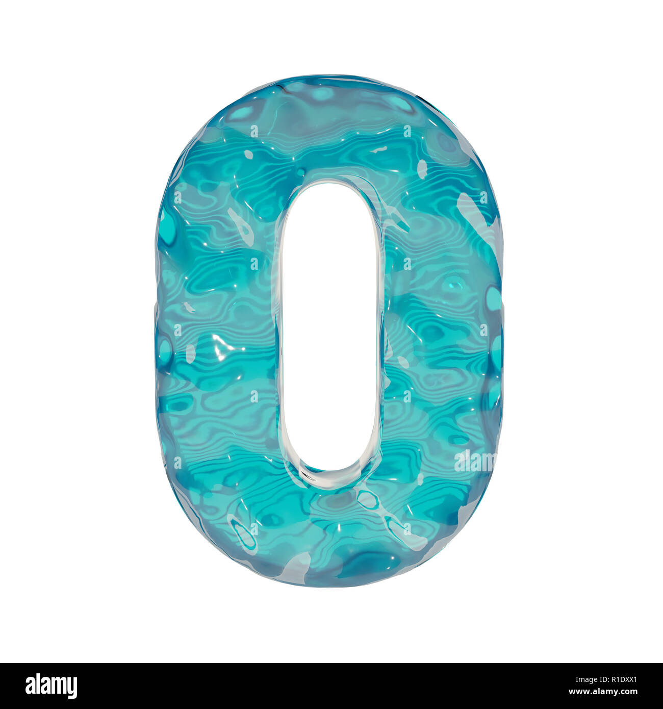 Numéro de l'eau / liquide bleu, rendu 3D Banque D'Images