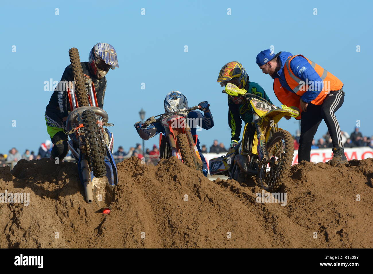Plage de Skegness race Les 10 et 11 novembre 2018. Enduro, Motocross, side-car et quad racing sur le sable Banque D'Images Plage de Skegness race Les 10 et 11 novembre 2018. Enduro, Motocross, side-car et quad racing sur le sable Banque D'Images