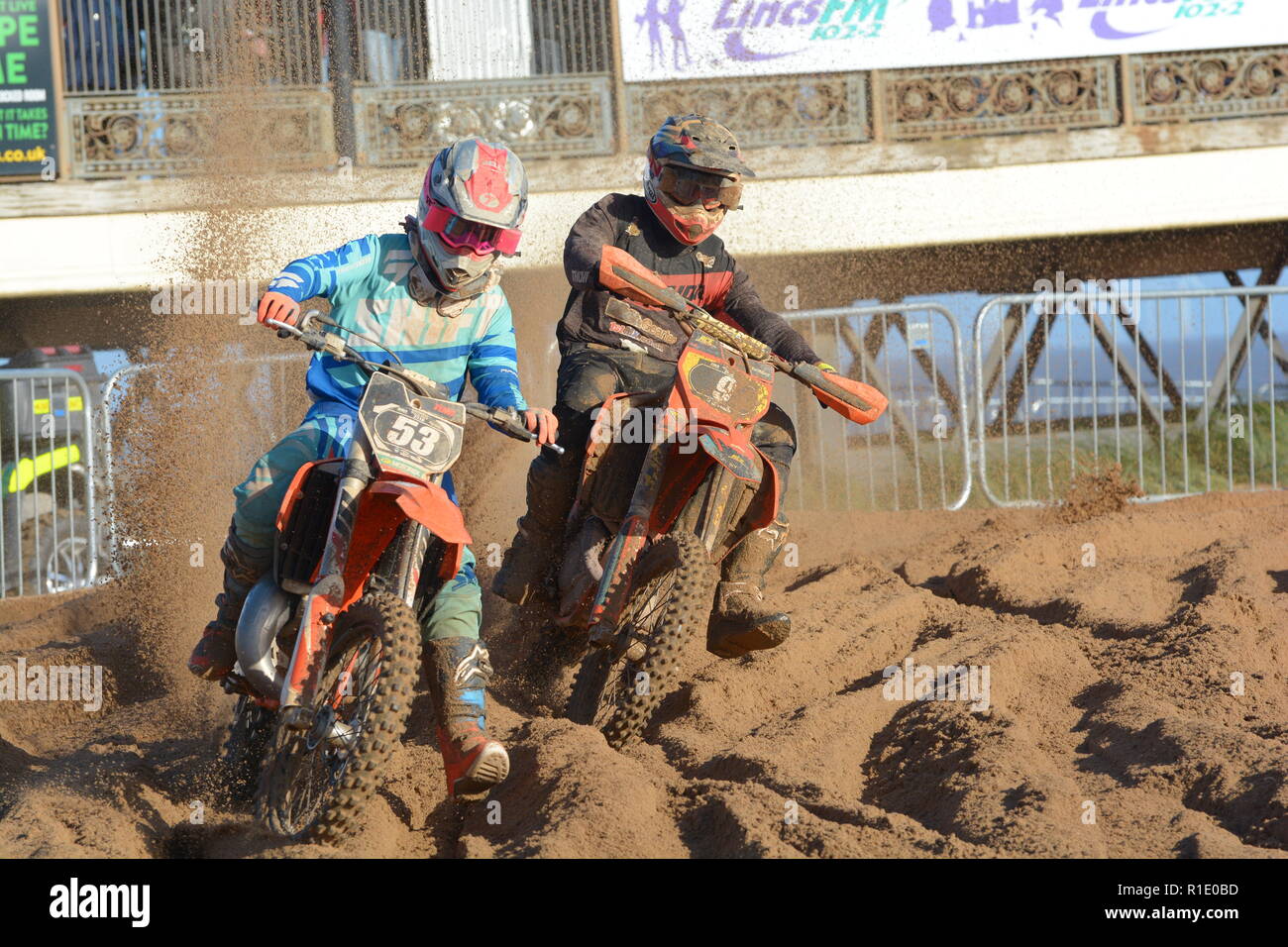 Plage de Skegness race Les 10 et 11 novembre 2018. Enduro, Motocross, side-car et quad racing sur le sable Banque D'Images Plage de Skegness race Les 10 et 11 novembre 2018. Enduro, Motocross, side-car et quad racing sur le sable Banque D'Images