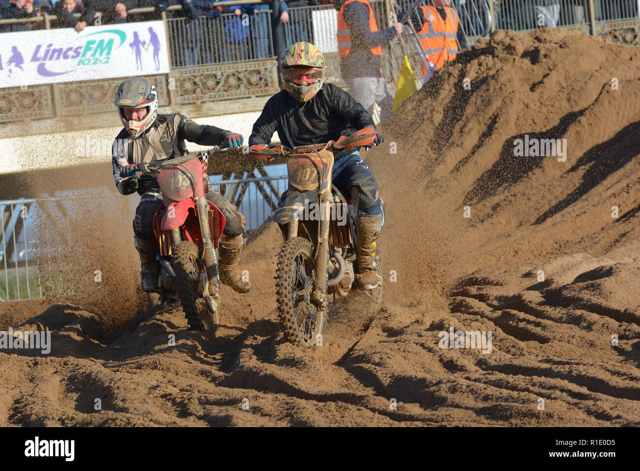 Plage de Skegness race Les 10 et 11 novembre 2018. Enduro, Motocross, side-car et quad racing sur le sable Banque D'Images Plage de Skegness race Les 10 et 11 novembre 2018. Enduro, Motocross, side-car et quad racing sur le sable Banque D'Images