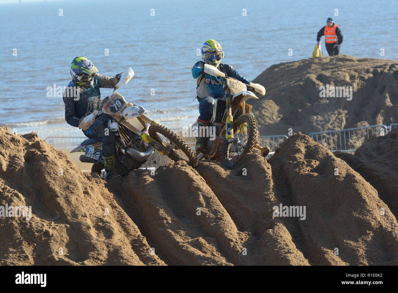 Plage de Skegness race Les 10 et 11 novembre 2018. Enduro, Motocross, side-car et quad racing sur le sable Banque D'Images Plage de Skegness race Les 10 et 11 novembre 2018. Enduro, Motocross, side-car et quad racing sur le sable Banque D'Images