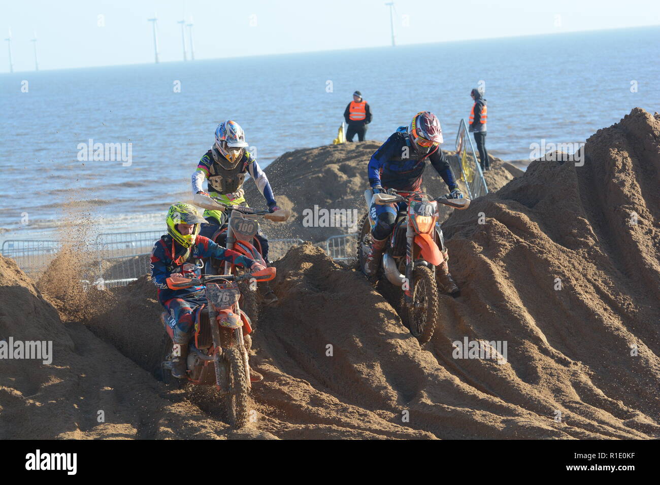 Plage de Skegness race Les 10 et 11 novembre 2018. Enduro, Motocross, side-car et quad racing sur le sable Banque D'Images Plage de Skegness race Les 10 et 11 novembre 2018. Enduro, Motocross, side-car et quad racing sur le sable Banque D'Images