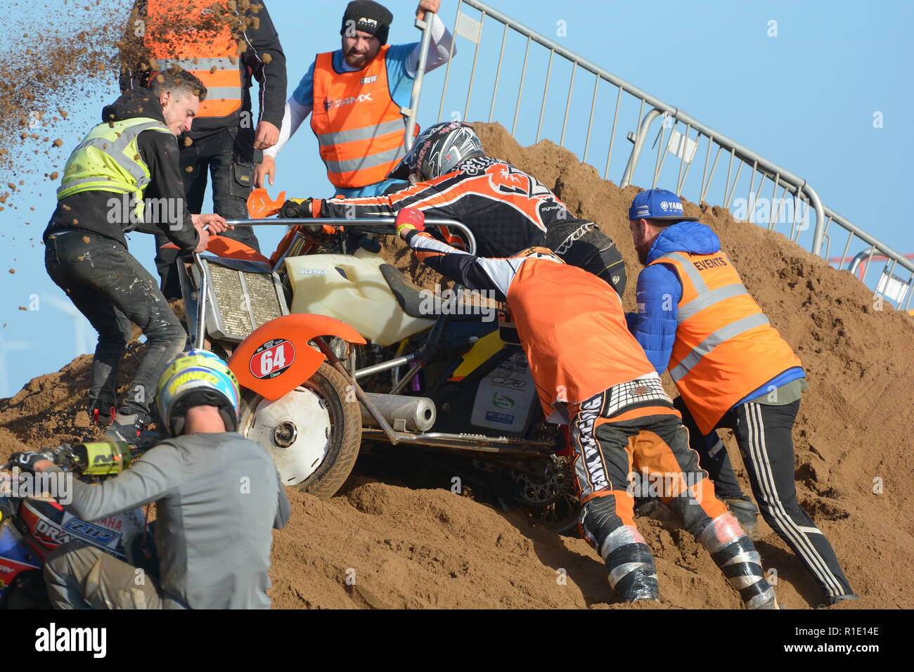 Plage de Skegness race Les 10 et 11 novembre 2018. Enduro, Motocross, side-car et quad racing sur le sable Banque D'Images Plage de Skegness race Les 10 et 11 novembre 2018. Enduro, Motocross, side-car et quad racing sur le sable Banque D'Images