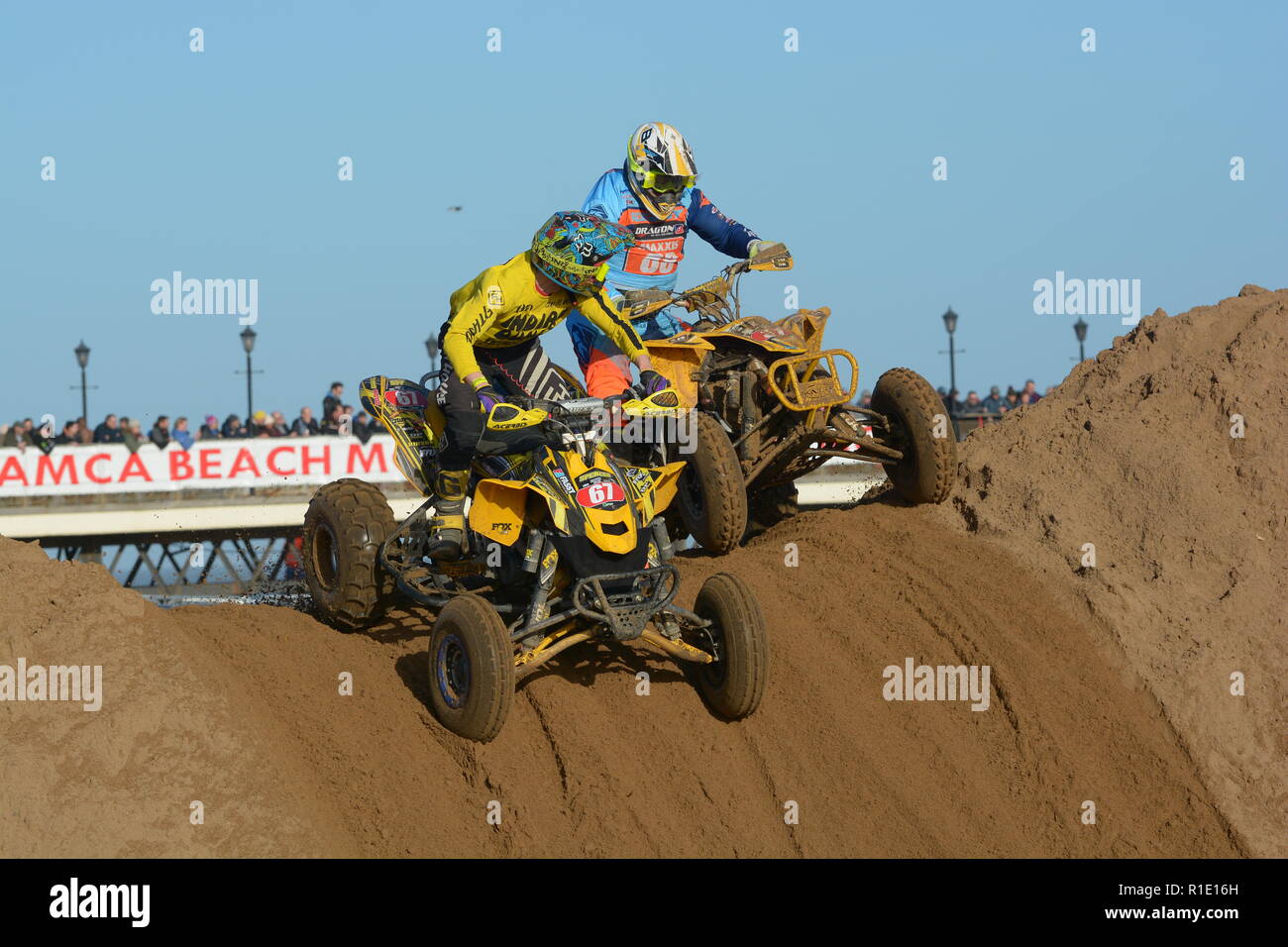 Plage de Skegness race Les 10 et 11 novembre 2018. Enduro, Motocross, side-car et quad racing sur le sable Banque D'Images Plage de Skegness race Les 10 et 11 novembre 2018. Enduro, Motocross, side-car et quad racing sur le sable Banque D'Images